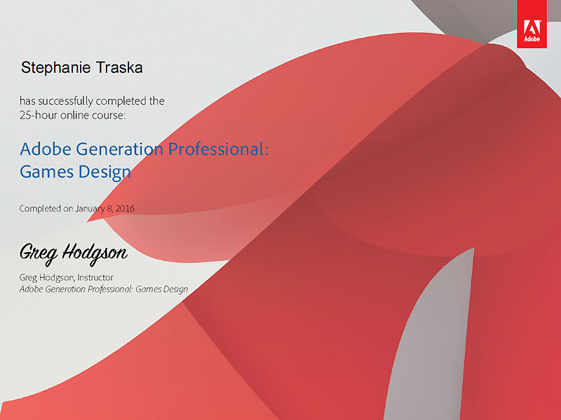 Certificate in Games Design